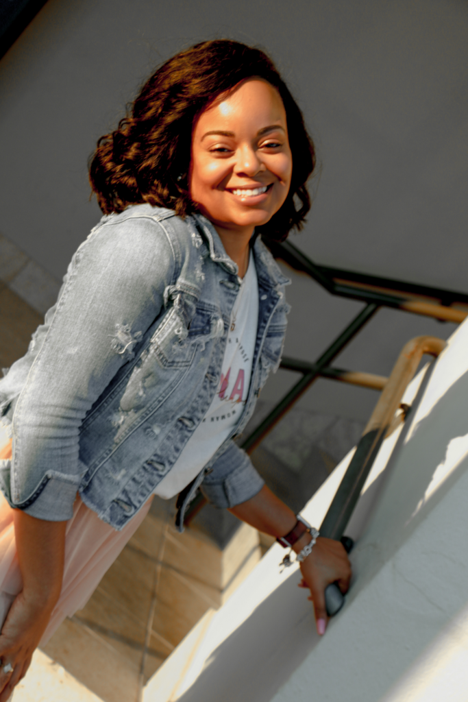 Fashion denim and ruffles outfit