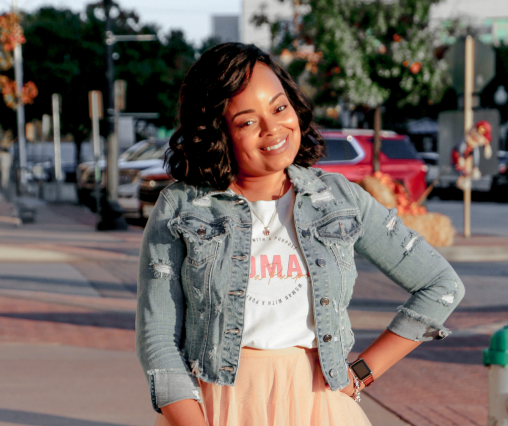 Fashion denim and ruffles outfit